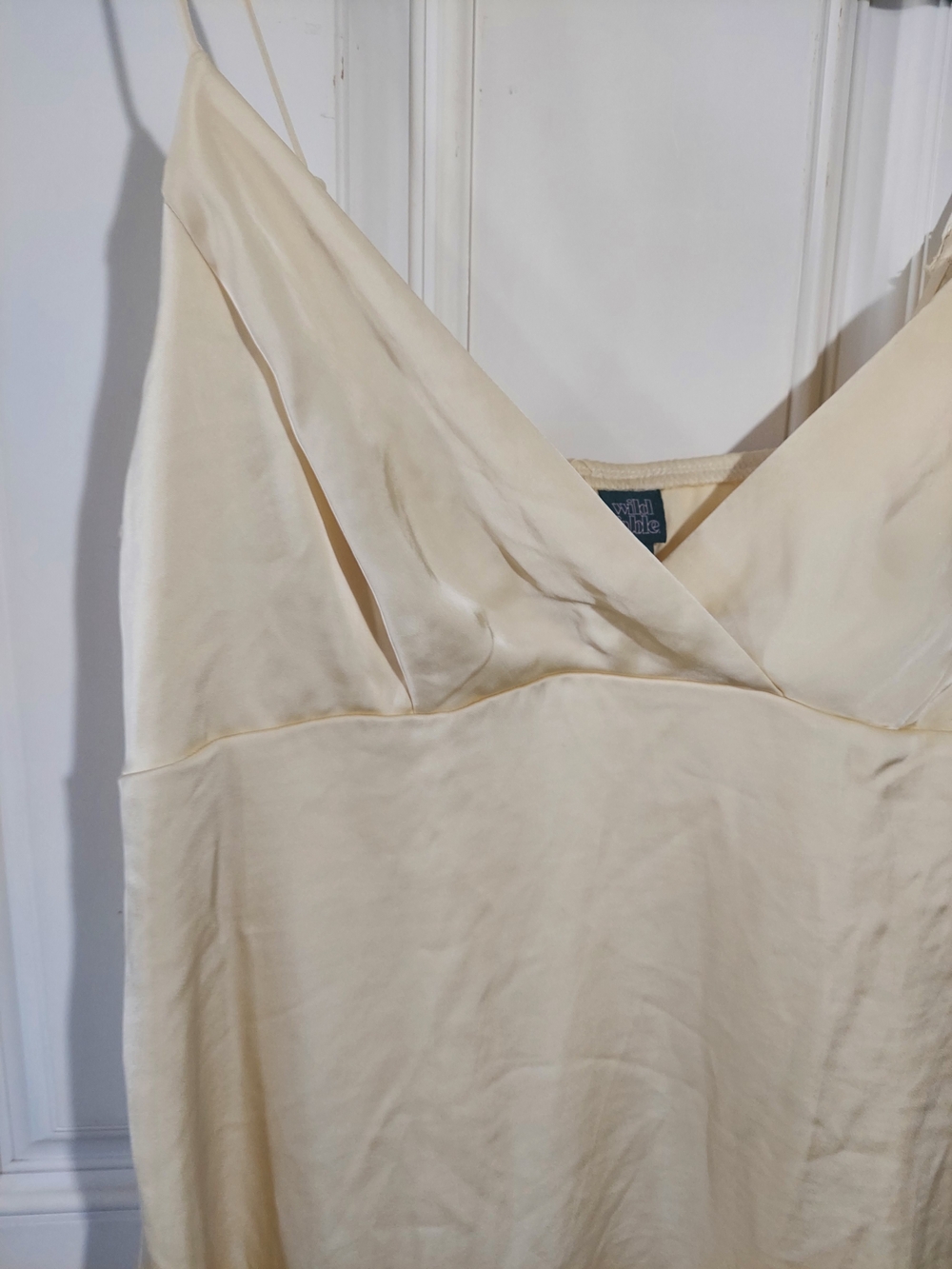 Wild Fable Pale Yellow Ruffle Tiered Asymmetrical High Low Slip Dress - Picture 6 of 8